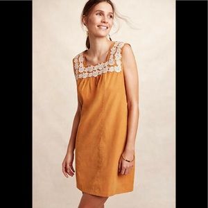 Anthro Plenty Tracy Reese rosette dress orange